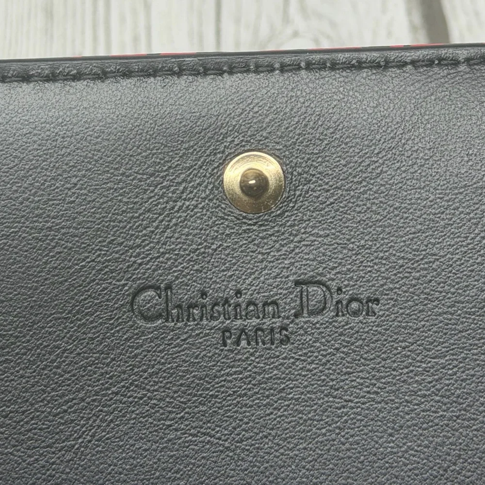 PRELOVED Christian Dior Lady Dior Cow Leather Card Holder Wallet